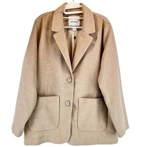 NWOT Monki Cream Jacket Coat Warm Neutral Minimalist Sz M
